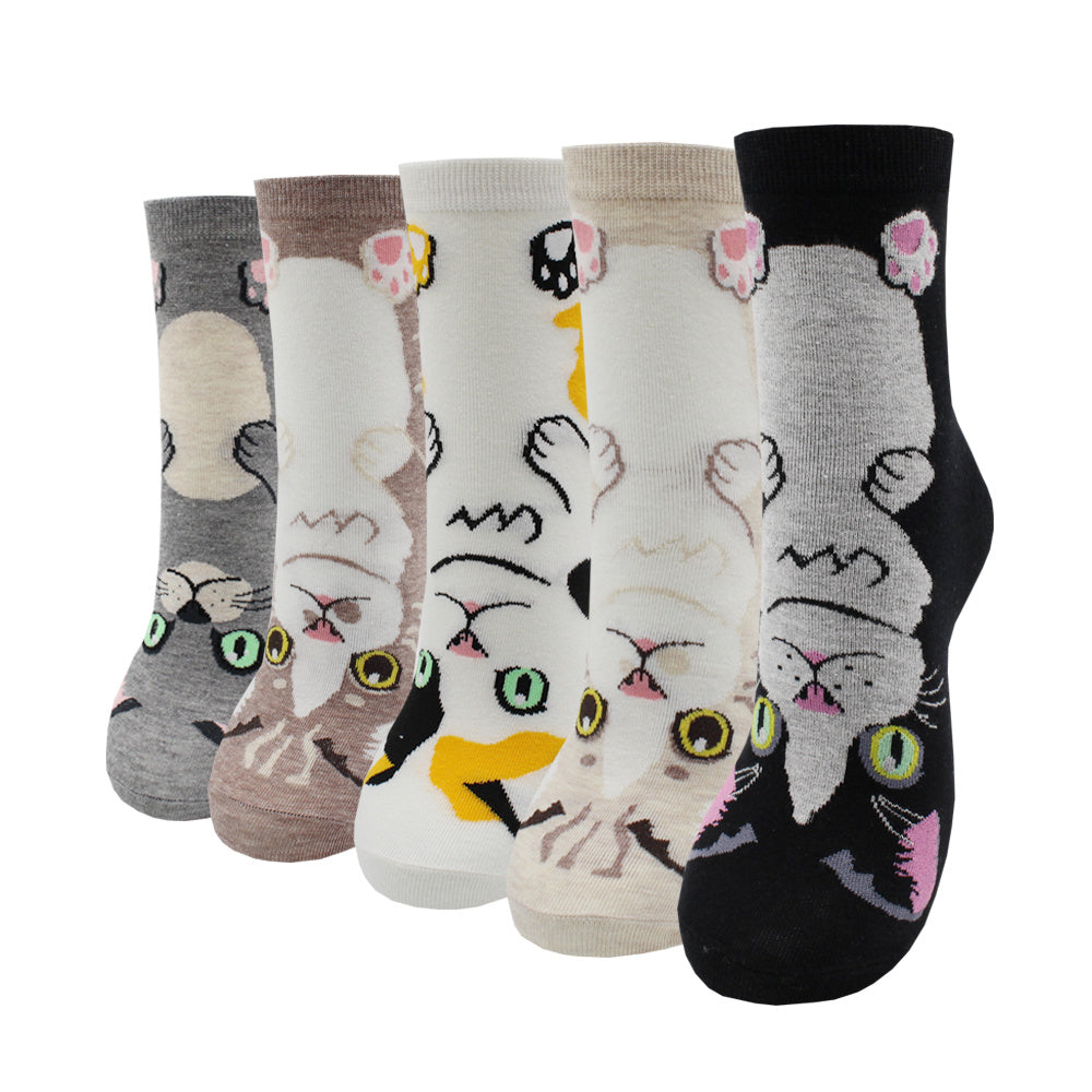 10 Pairs Fashion Colorful Kawaii Cute Cartoon Cotton Women Socks Harajuku Korean Halloween Cat Dog Owl Duck Fox Girl Socks