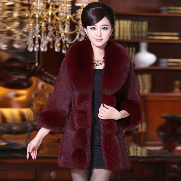 S-5XL Fake Fur Coats Women Warm New Fashion Long Fur Coat Elegant Thick Warm Outerwear Fake Fur Jacket