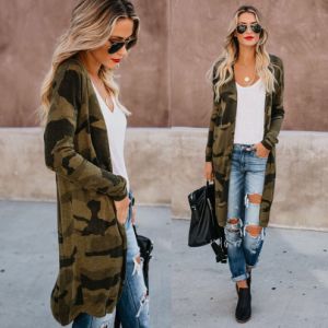 Autumn and Winter Coats Sexy Cardigan Features Printed Hem Slim Jacket