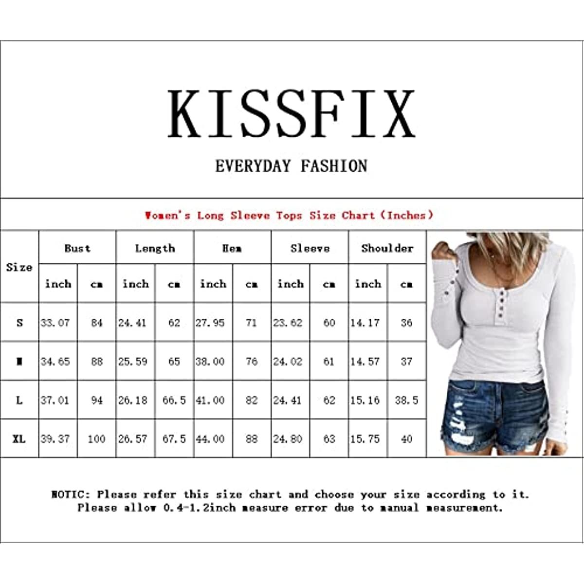 Women's Long Sleeve Shirts Casual Fall Henley Top Button Down Blouses Basic Ribbed Knit T Shirts