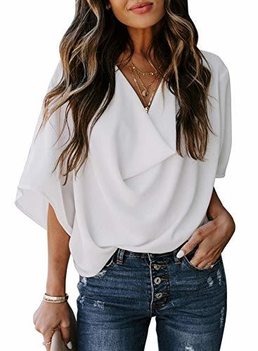 Womens Blouses and Tops Short Sleeve Chiffon Shirts and Tops