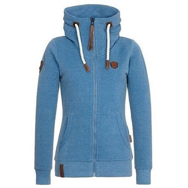 New New European and American autumn and winter hooded sweater coat female