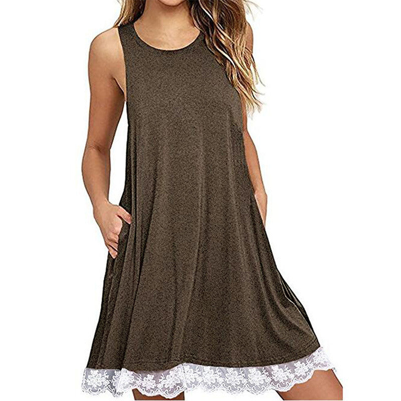 Women's Summer Dress Lace Vest Strap Skirt