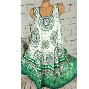 summer new women's loose sleeveless print dress