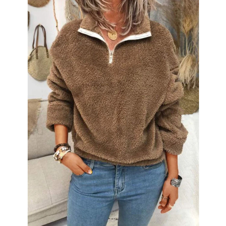 fall/winter women's new coat plus fleece sweater double-sided fleece jacket