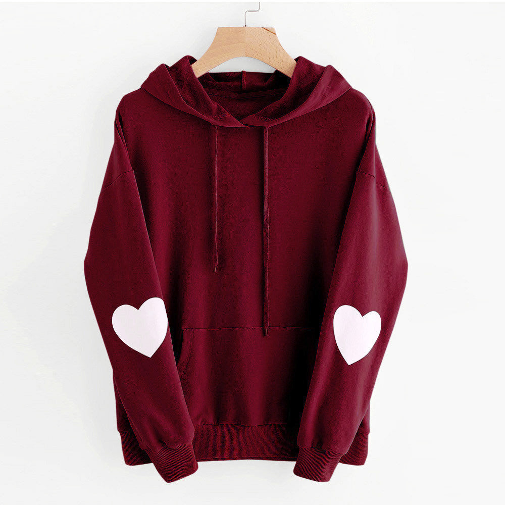 Autumn and winter new hooded long-sleeved loose printed sweater