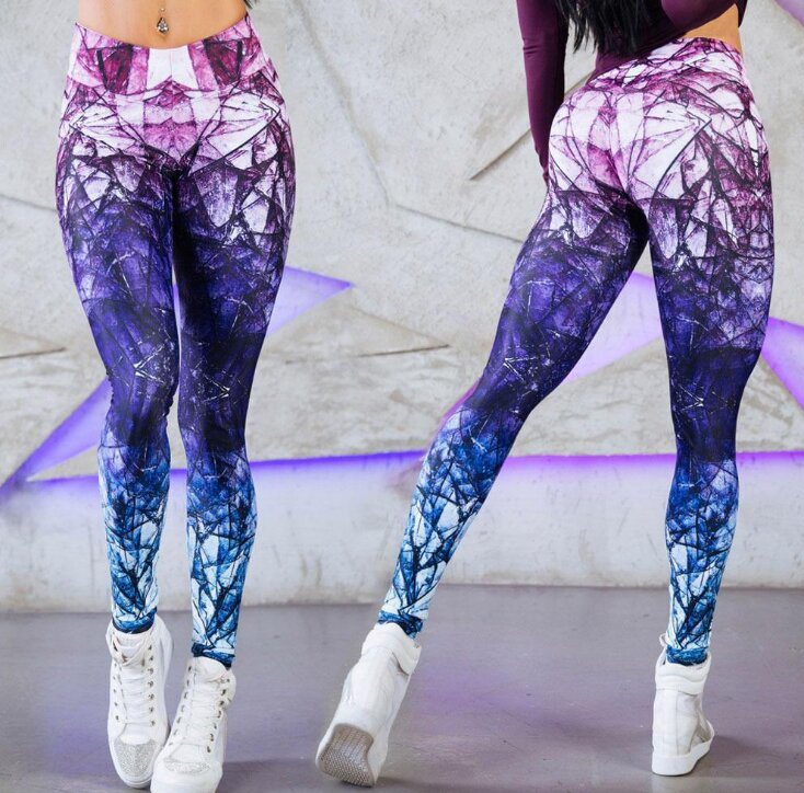 Women's Printed Leggings Full-Length Regular Size Yoga Workout Leggings Pants