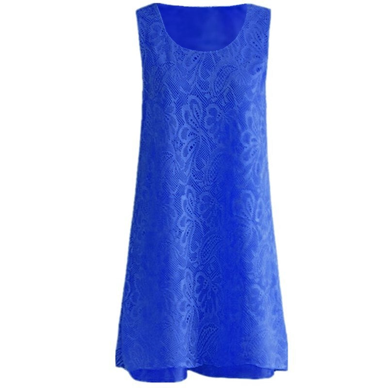 Summer Hot Women's Sleeveless Lace Double Layer Dress