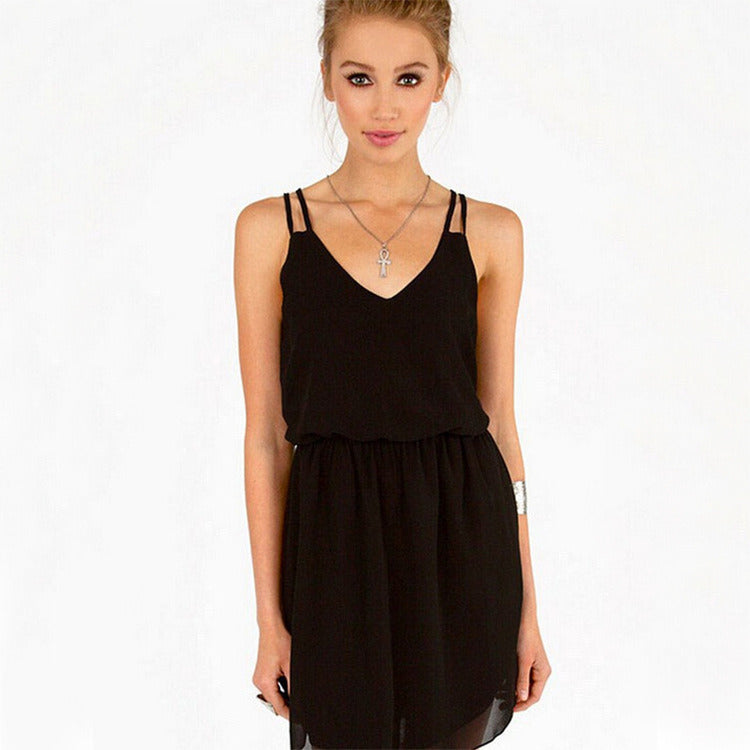 Summer New Dress Skirt Chiffon Sleeveless Slim Loose Nightclub Dress