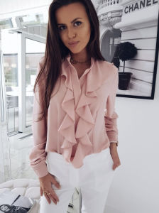 Women Casual Ruffle Tops Falbala Blouse Tops Daily Long Sleeves Shirt