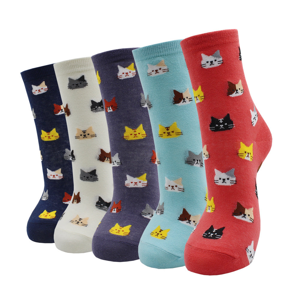 10 Pairs Fashion Colorful Kawaii Cute Cartoon Cotton Women Socks Harajuku Korean Halloween Cat Dog Owl Duck Fox Girl Socks