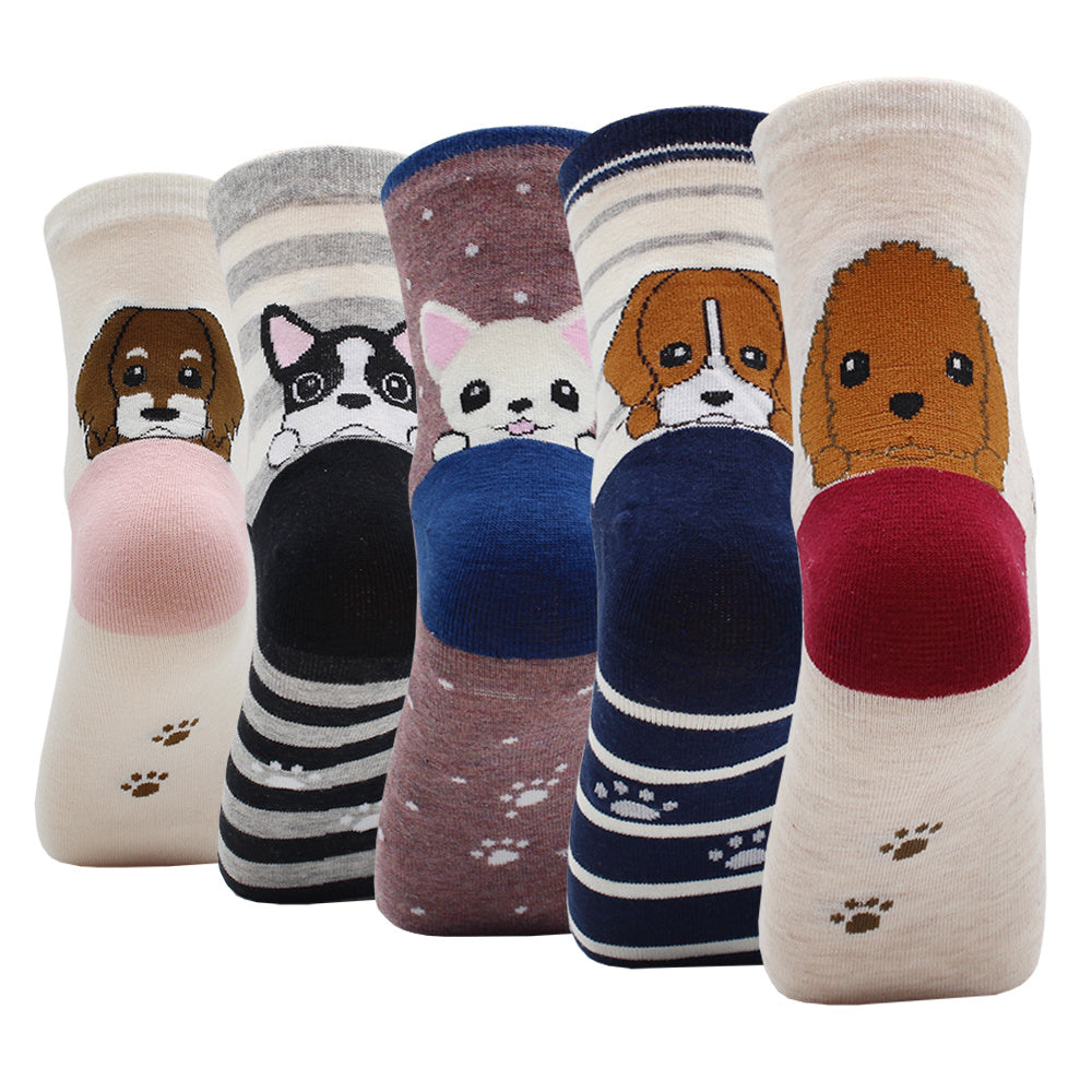 10 Pairs Fashion Colorful Kawaii Cute Cartoon Cotton Women Socks Harajuku Korean Halloween Cat Dog Owl Duck Fox Girl Socks