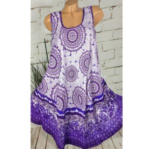 summer new women's loose sleeveless print dress