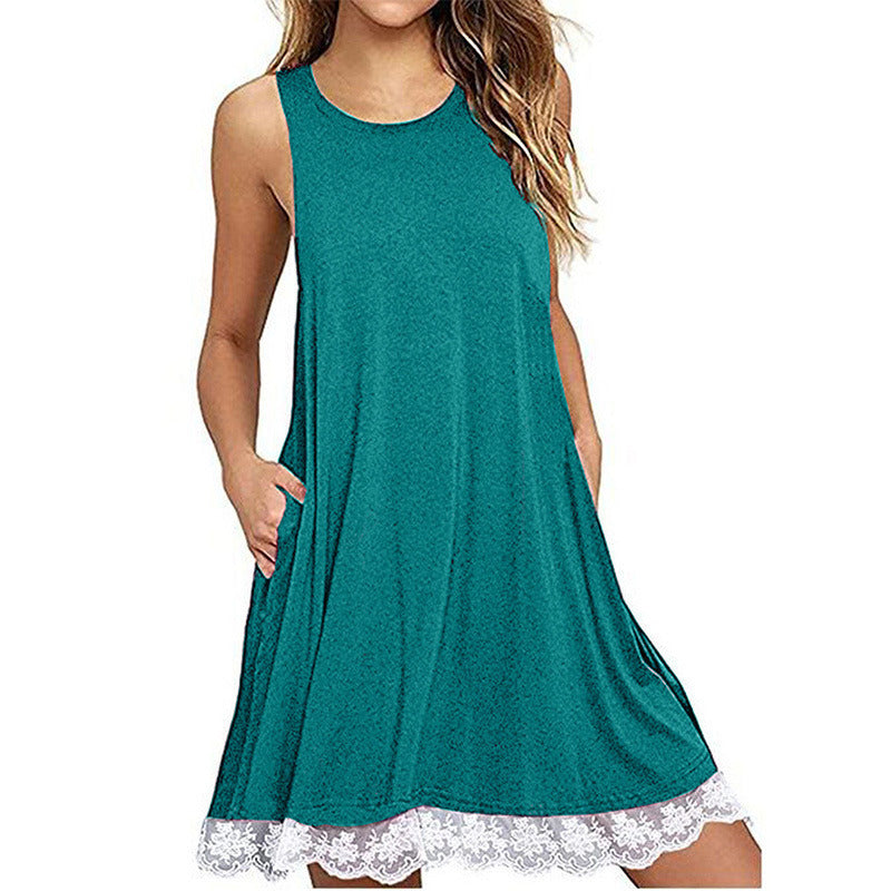 Women's Summer Dress Lace Vest Strap Skirt