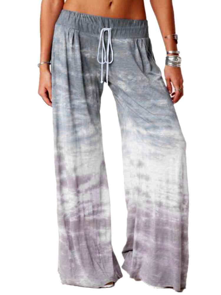 Women's Loose Gradient Printed Yoga Wide Leg Sports Pants