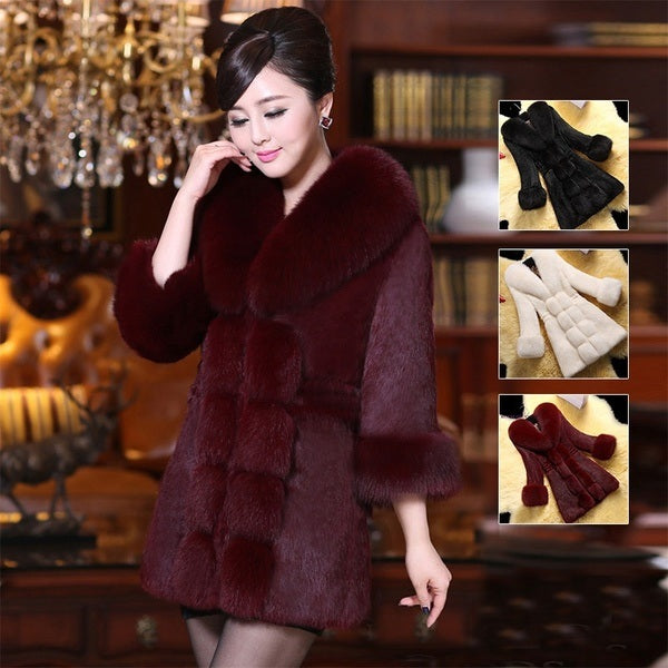 S-5XL Fake Fur Coats Women Warm New Fashion Long Fur Coat Elegant Thick Warm Outerwear Fake Fur Jacket