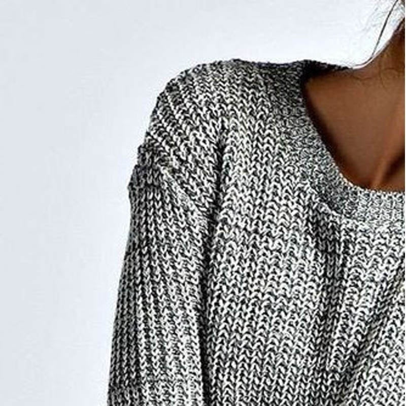 Fashion Solid Color Hedging Sweater Round Collar Hoodies Heart Pattern Women Long Sleeve Sweater