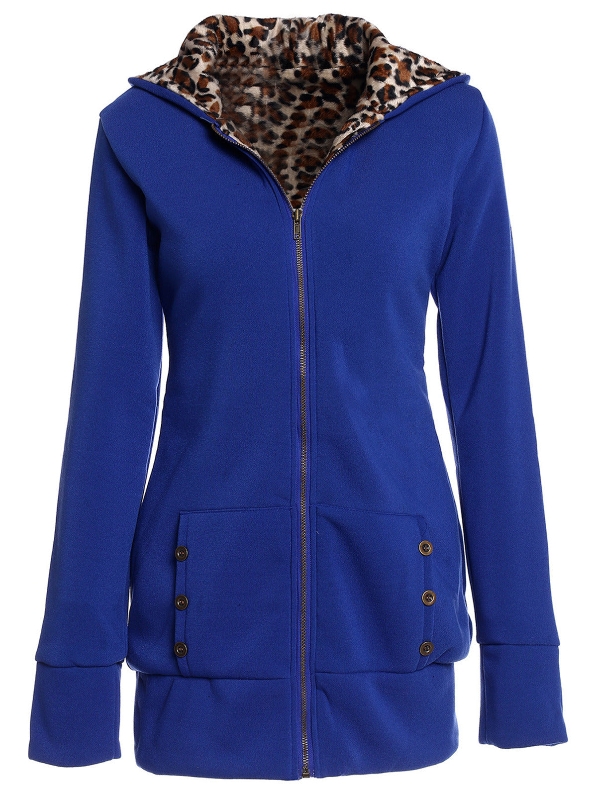 New Hooded Thick Leopard Sweater Plus Cashmere Large Size Jacket Women Clothing