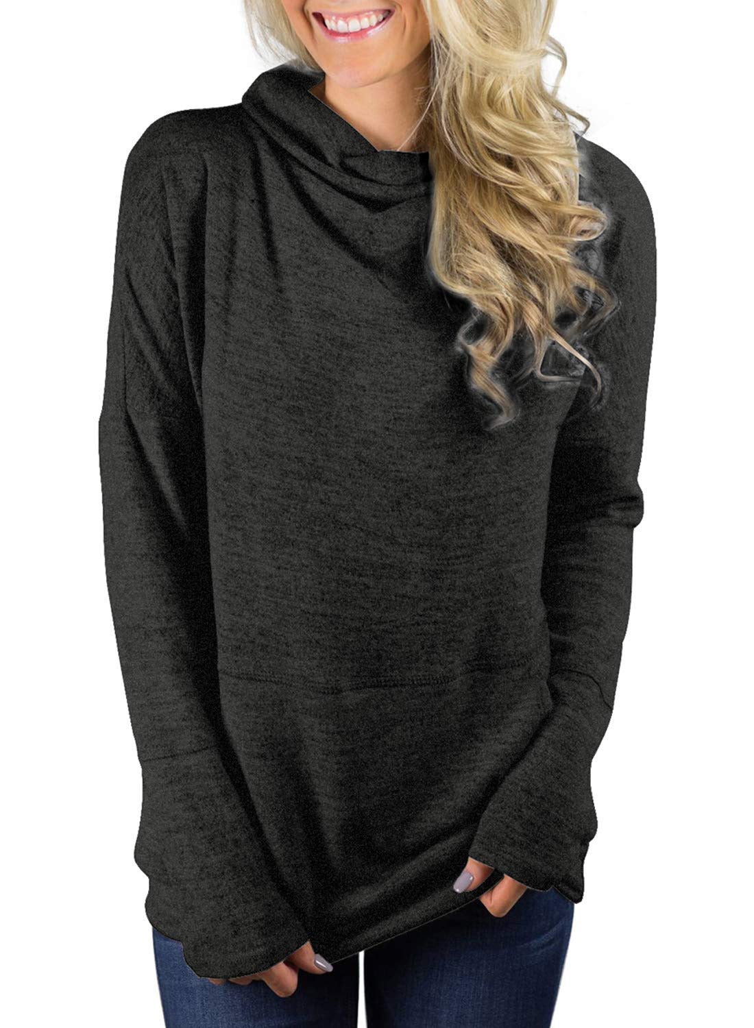 autumn and winter new half-high collar pockets solid color loose casual long section long-sleeved sweater