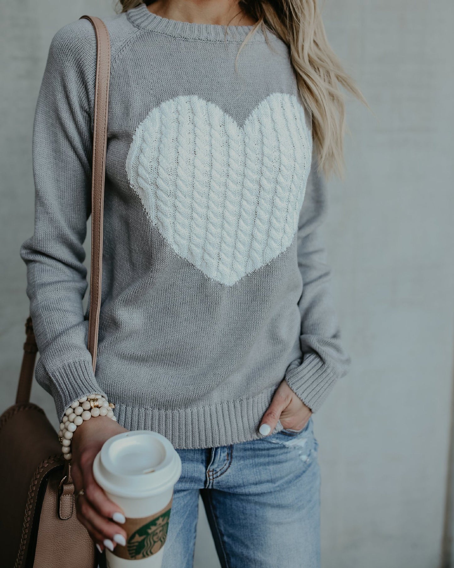 Women O-neck Love Print Knitted Sweatshirt Tops Sweaters Pullovers Autumn Casual Long Sleeve Loose