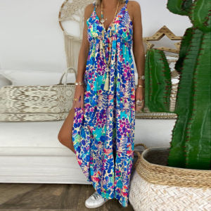 Summer New Dresses Slim Slimming Long Print Holiday Beach Dress