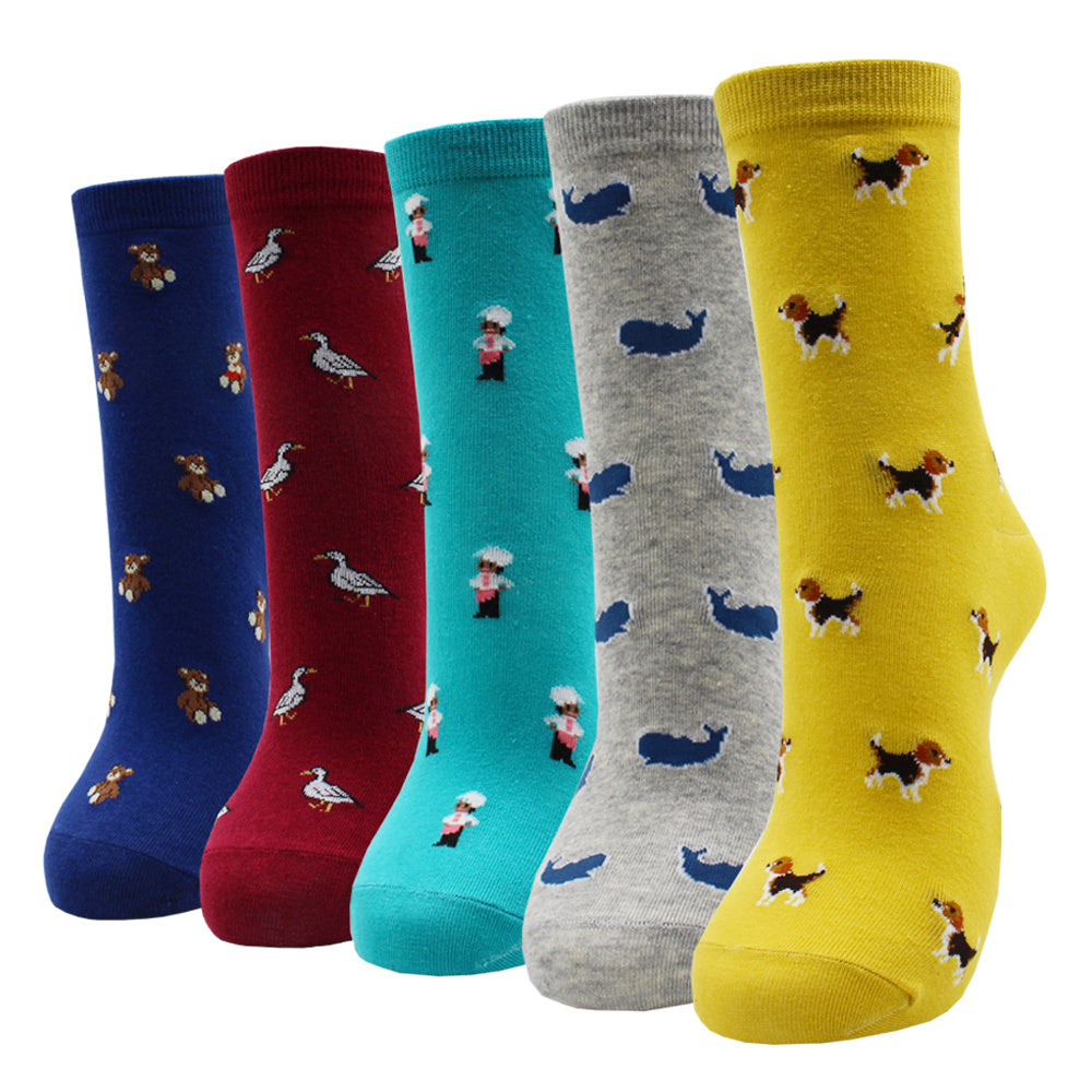 10 Pairs Fashion Colorful Kawaii Cute Cartoon Cotton Women Socks Harajuku Korean Halloween Cat Dog Owl Duck Fox Girl Socks