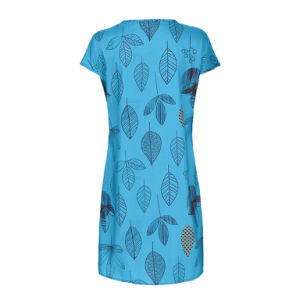 Summer women's new short-sleeved V-neck casual leaf print dress