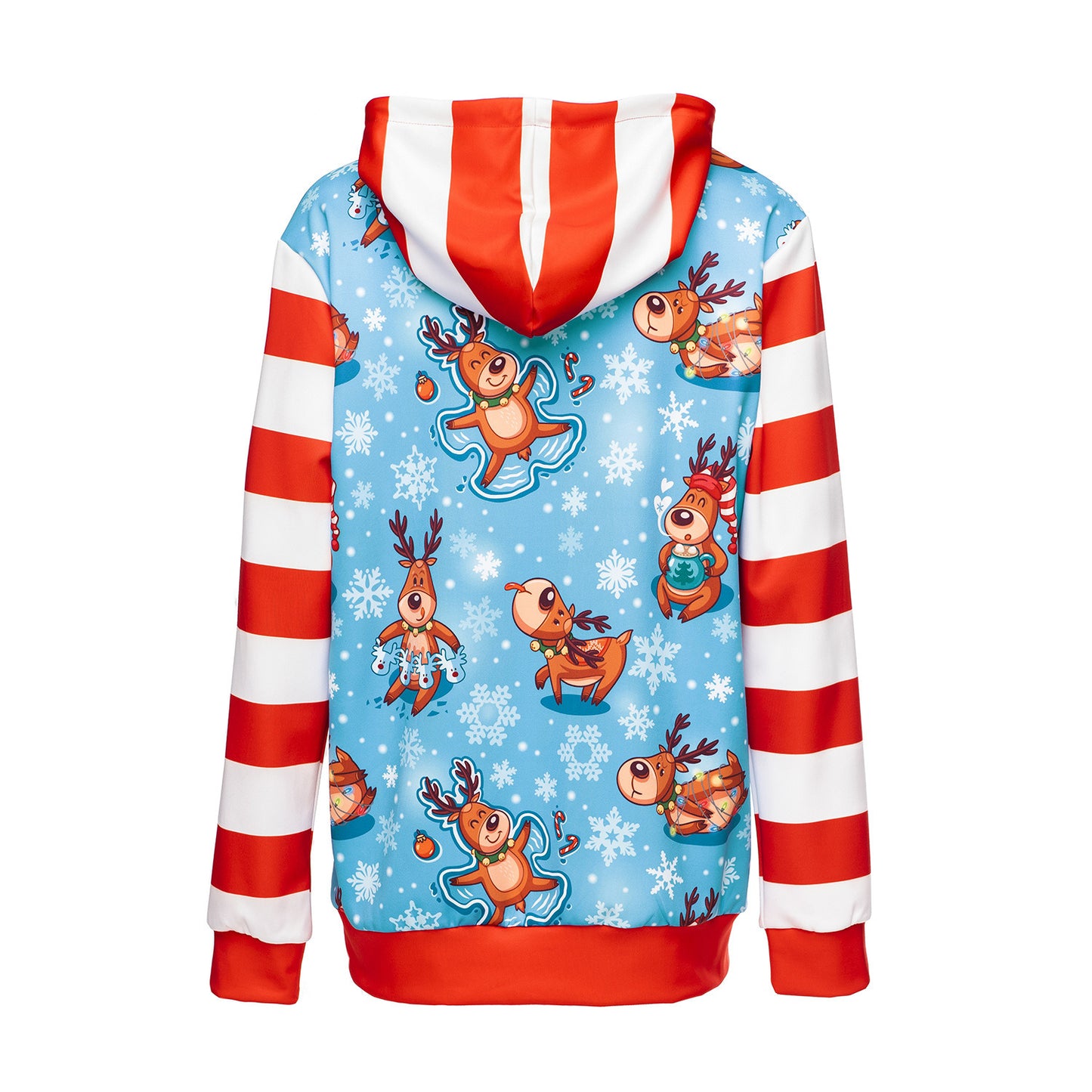 Christmas Costumes Loose Wild Clothes Elk Snowflake Print Women's Hooded Sweater