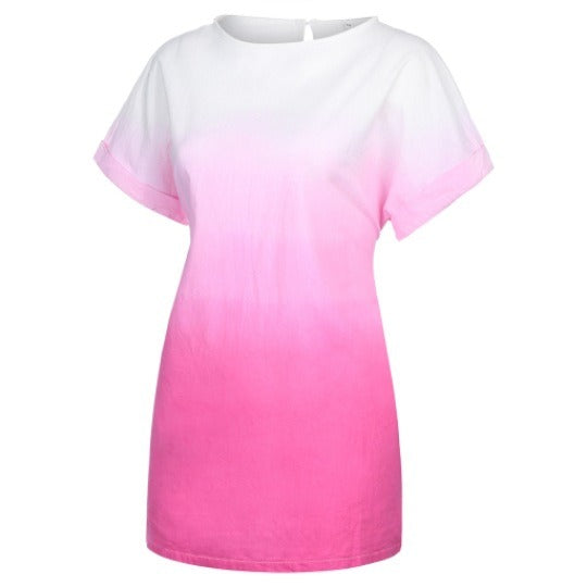 summer new women's gradient short-sleeved dress