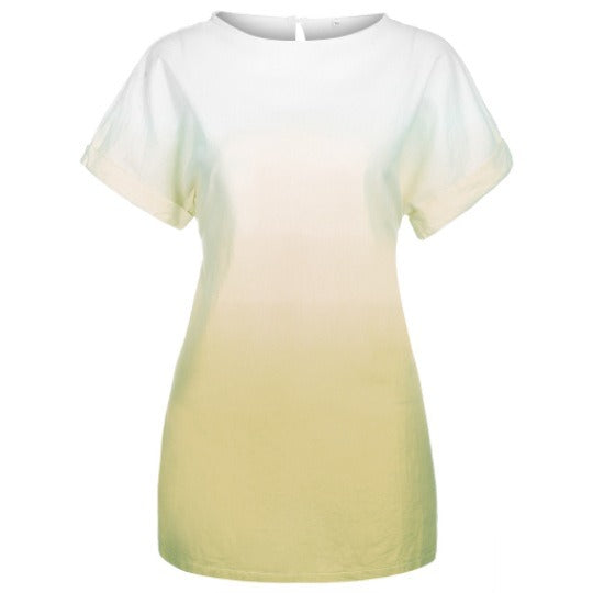 summer new women's gradient short-sleeved dress