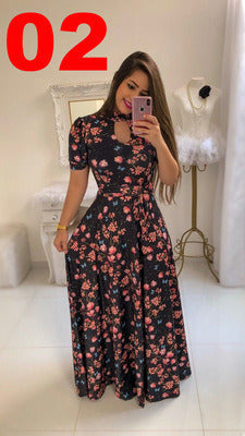 New Sexy Digital Printing Fashion Big Swing Skirt Dress Women's Clothing