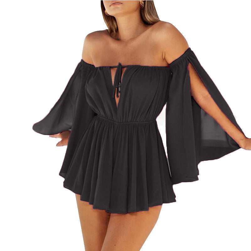 Summer New Style Open Sleeves Shoulder Straps Tube Top Casual Wear High Waist Dress Women's Beach Skirt