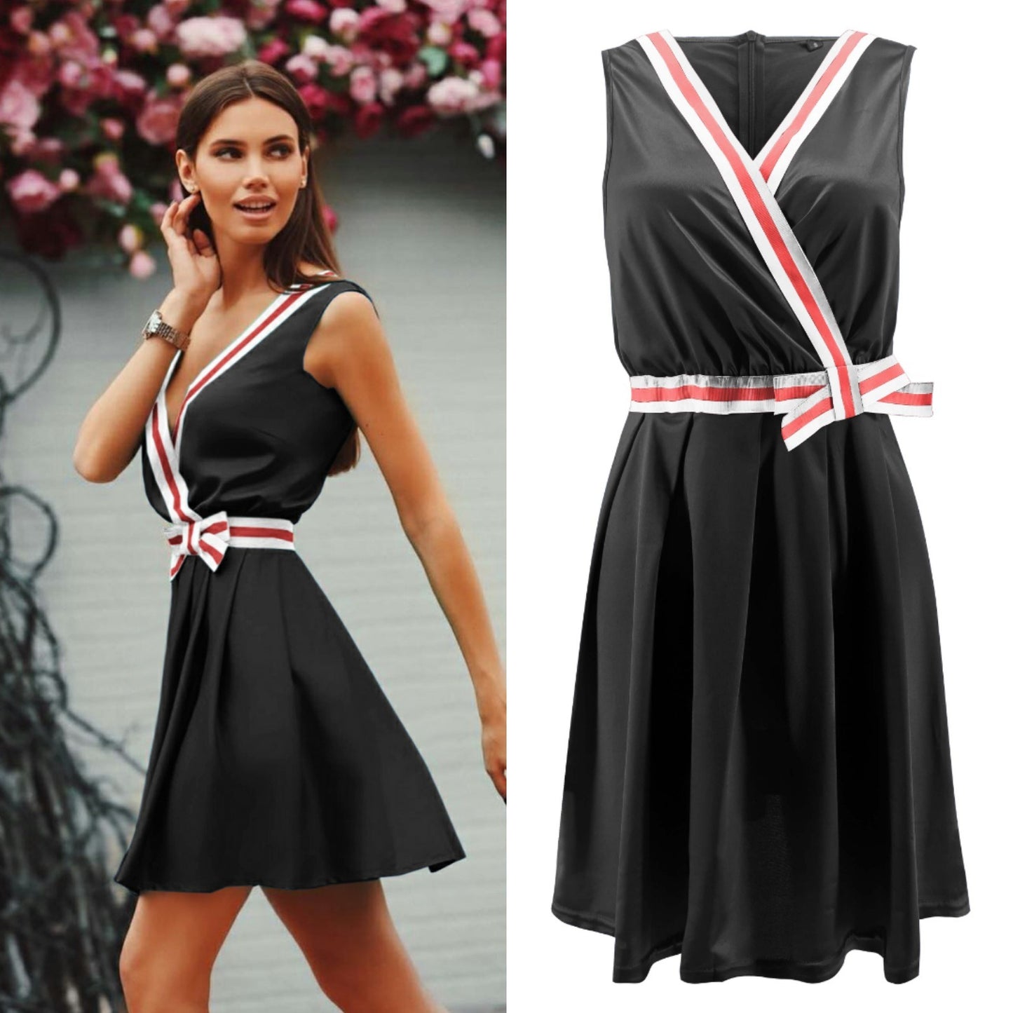 Best Selling New Women's Sleeveless V-neck Sexy Skirt Dress