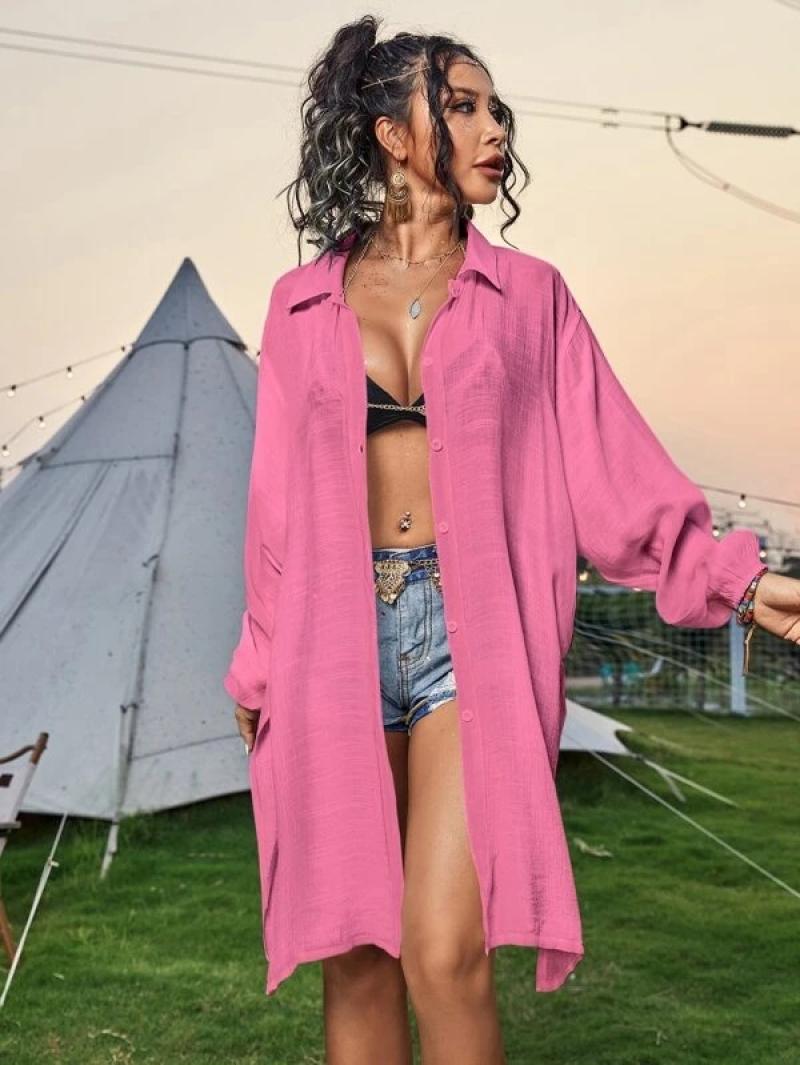 Women Beach Cover Sexy Cardigan Shirt Sun Protection Bikini Cover Up