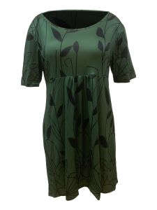 Plus Size Elegant Dress; Women's Plus Floral Print Short Sleeve Round Neck Medium Stretch Dress